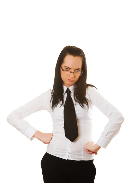 Angry woman isolated on the white — Stock Photo, Image