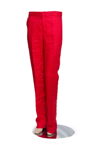 Üzerinde beyaz izole kırmızı pantolon — Stok fotoğraf