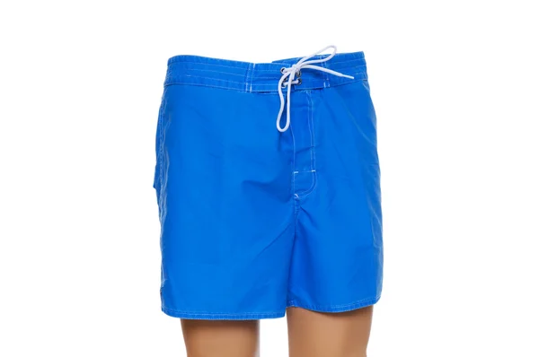 Pantaloncini blu isolati sul bianco — Foto Stock