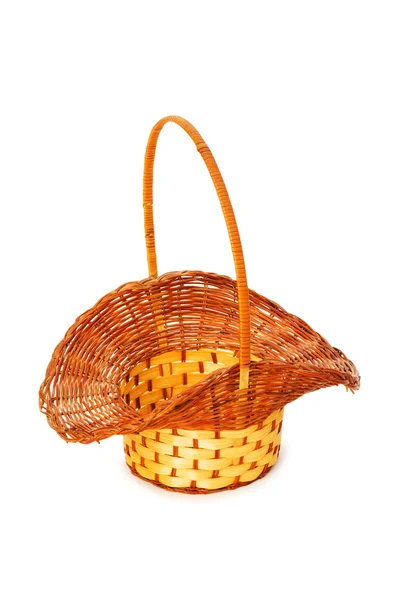 Woven basket isolated on the white — Stock Photo, Image