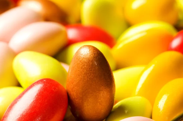 Chocolate eggs of various colours — Stock Photo, Image
