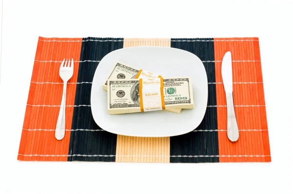 Financial concept - eating money — Stock Photo, Image