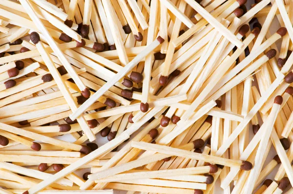Group of wooden matches arranged — Stock Photo, Image