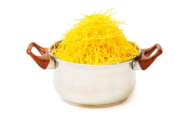 Спагетті горщик ізольований на білому — стокове фото