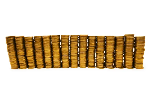 Stack di monete isolate — Foto Stock