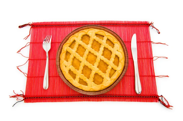 Elszigetelt fehér édes pite — Stock Fotó