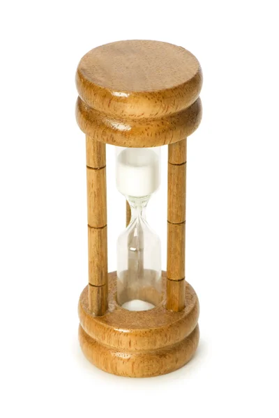 Дерев'яний пісочний годинник ізольований на білому — стокове фото