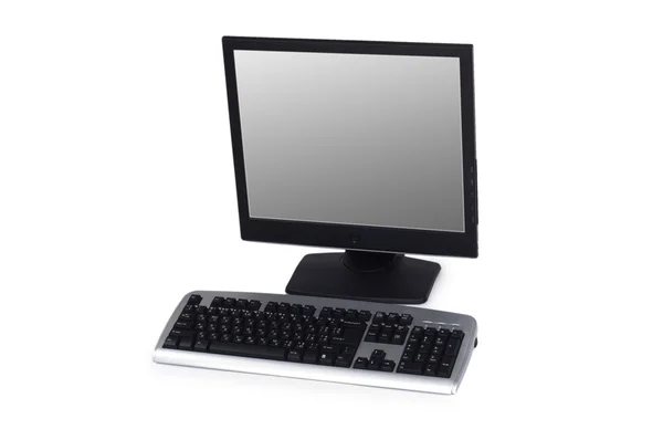 Computer con schermo piatto isolato — Foto Stock