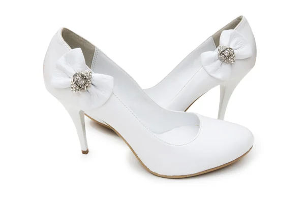 Elszigetelt fehér nő cipő — Stock Fotó