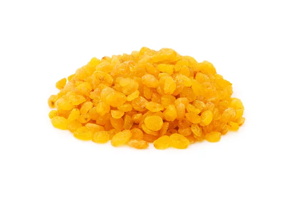 Yellow raisins isolated on the white — Stock Photo, Image