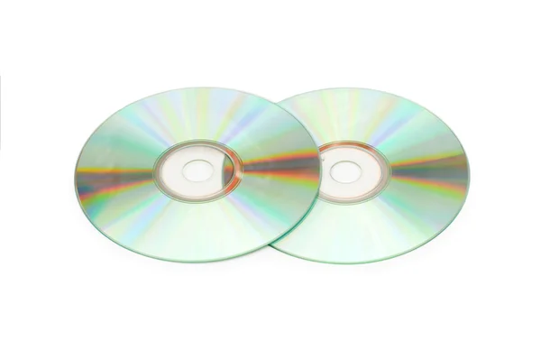 Dwie płyty cd płyty na białym tle — Zdjęcie stockowe