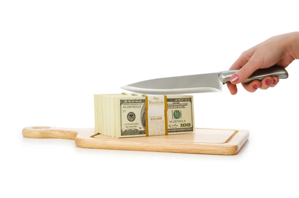Money concept - cutting dollars — Stock Photo, Image