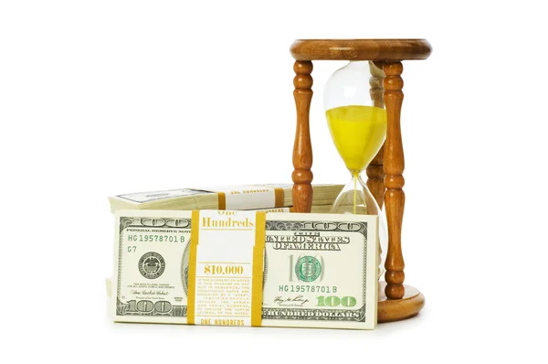 Il tempo è concetto di denaro con dollari — Foto Stock