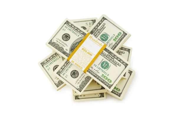 Stack of dollars isolated — Stock Photo, Image