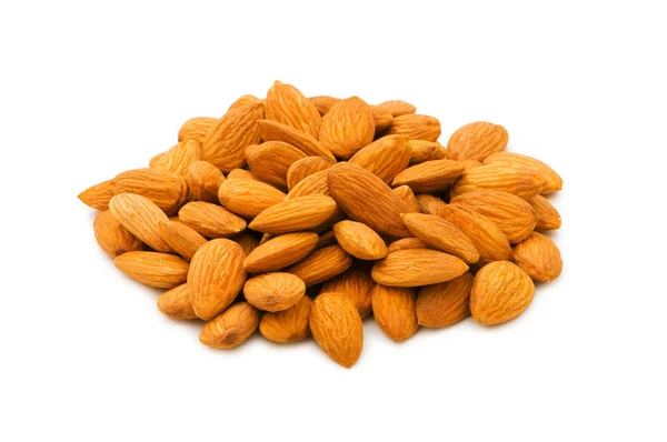 Fresh almonds isolated on the white — Stock Photo, Image