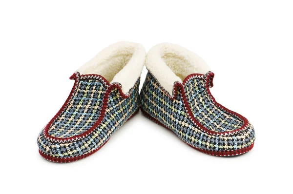 Teplé pantofle izolovaných na bílém — Stock fotografie