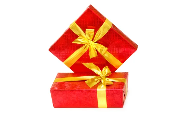 Gift boxes isolated on the white Royalty Free Stock Images