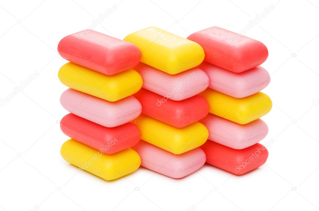Stack of soap isolated