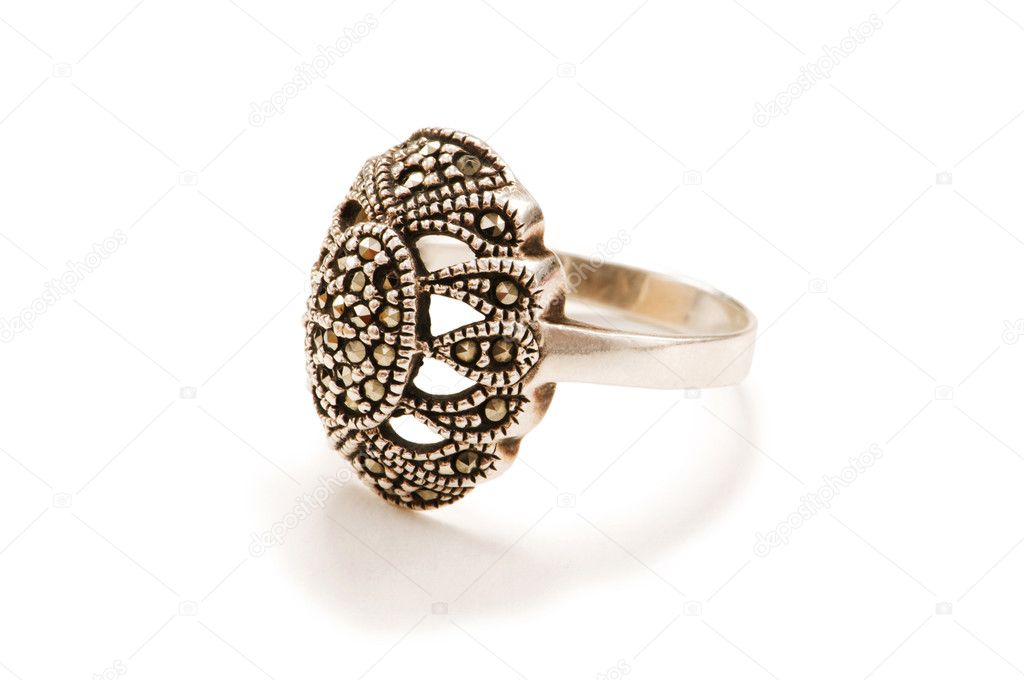 Silver ring isolated on the white