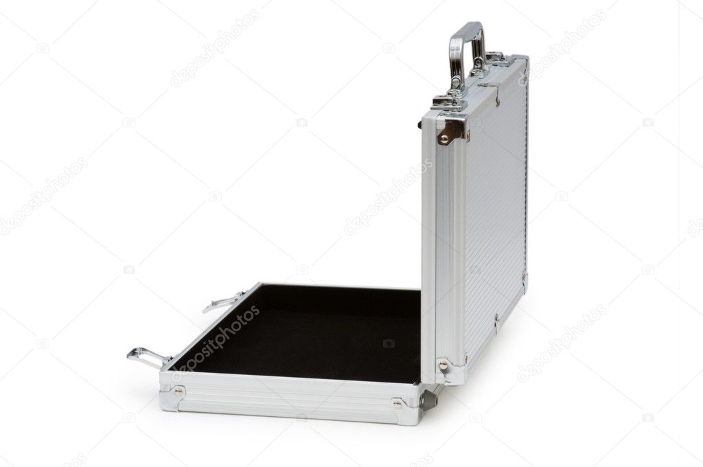 Metal case isolated on the white