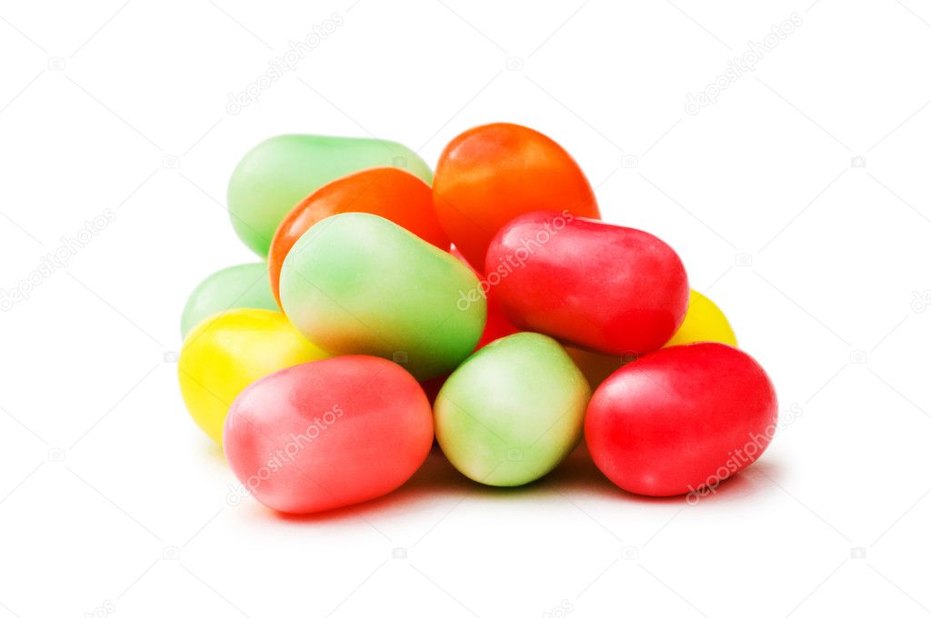 Various jelly beans isolated