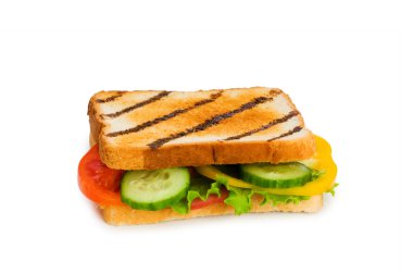 Toasted bread with filling isolated clipart