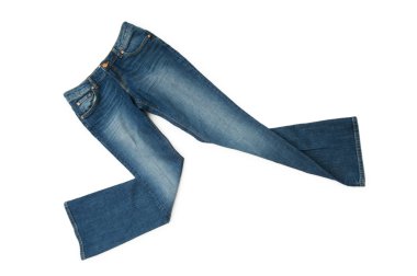 Pair of jeans isolated on the white clipart