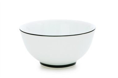 White bowl isolated on the white clipart