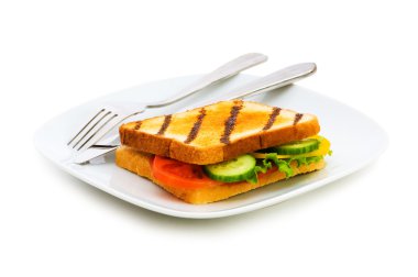 Toasted bread with filling isolated clipart