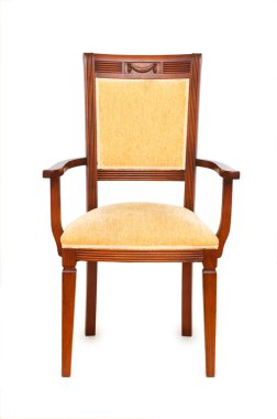 Wooden chair isolated on the white clipart