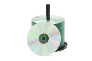 Spindle of cd disks isolated clipart