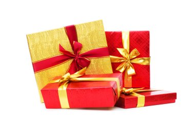 Gift boxes isolated on the white clipart