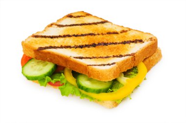 Toasted bread with filling isolated clipart