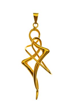 Golden pendant isolated on the white clipart