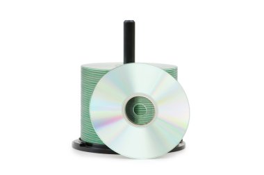 Spindle of cd disks isolated clipart