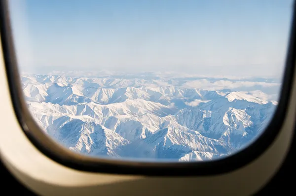 Winter mountains from the plane — Stock Photo, Image