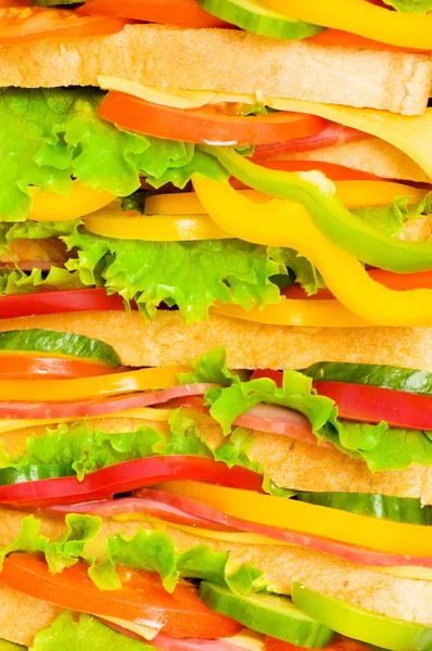 Close up van grote sandwich — Stockfoto