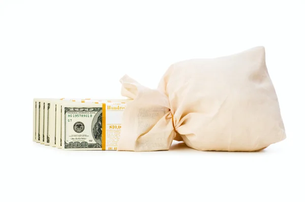 Sacks of money isolated — Stock Photo, Image