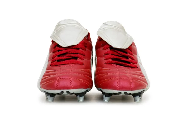 Sapatos de futebol isolados no branco — Fotografia de Stock