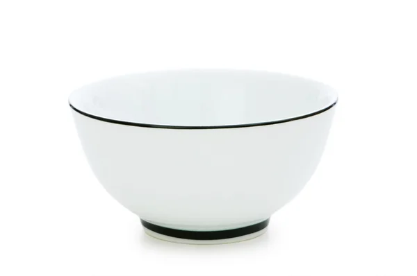 White bowl isolated on the white — Stock Photo, Image