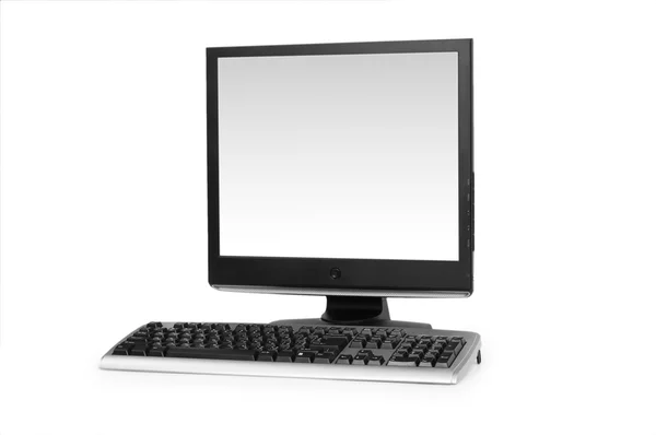 Υπολογιστή, με επίπεδη οθόνη, απομονωμένη — Φωτογραφία Αρχείου