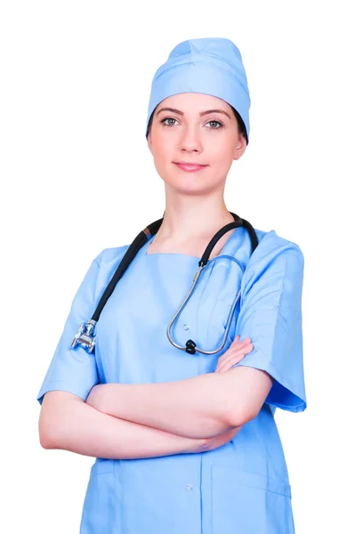 Young doctor isolated on the white — Stock Photo, Image