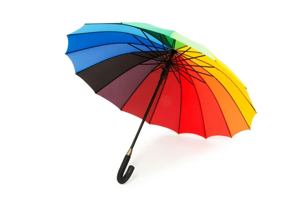 Rengarenk şemsiye üzerinde beyaz izole — Stok fotoğraf
