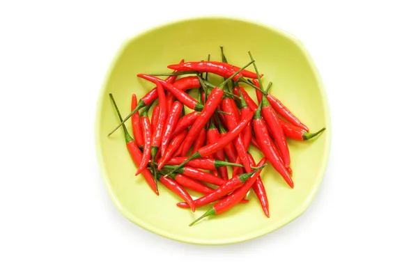 Paprika im Teller isoliert — Stockfoto