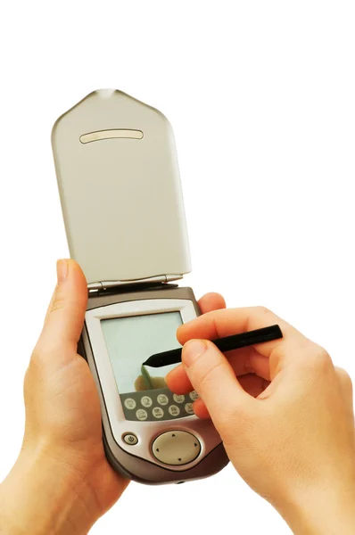 Teléfono móvil con pantalla en blanco — Foto de Stock