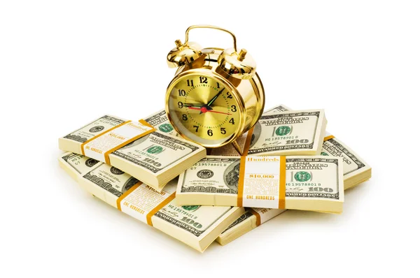 Tid är pengar koncept med dollar — Stockfoto