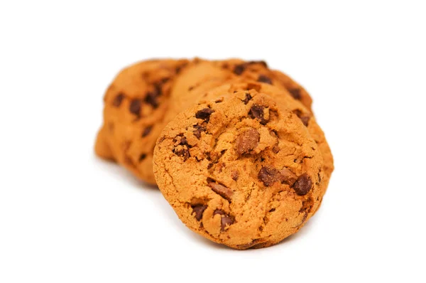 Čokoládové cookies izolovaných na bílém — Stock fotografie