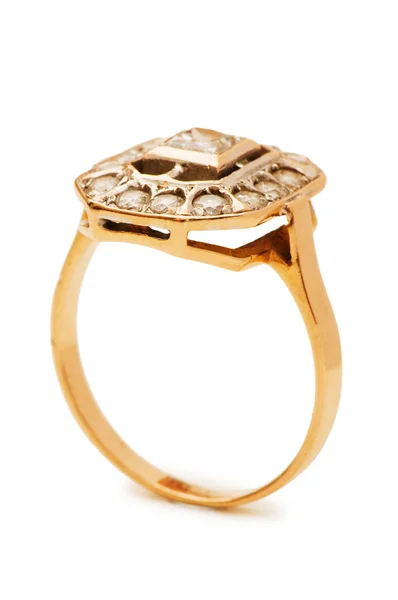 Golden ring isolerat på vita — Stockfoto