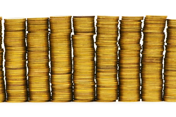 Stack of coins isolated — Stock Photo, Image