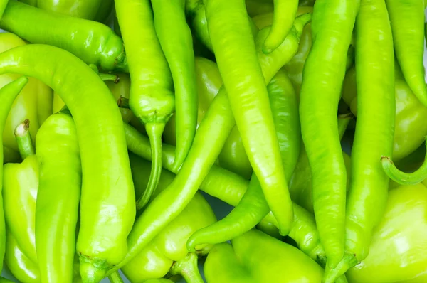 Vele groene hete pepers — Stockfoto